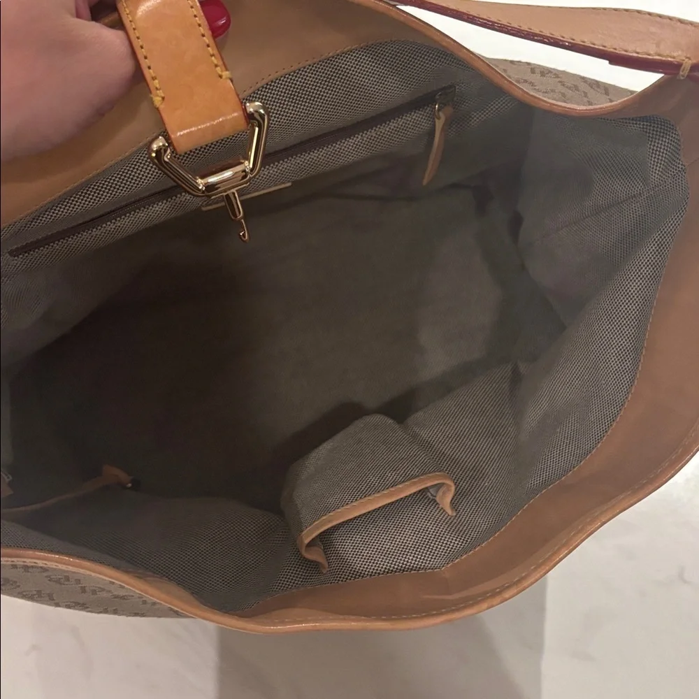 Dooney & Bourke Brown Monogrammed Women's Bucket Hobo Bag